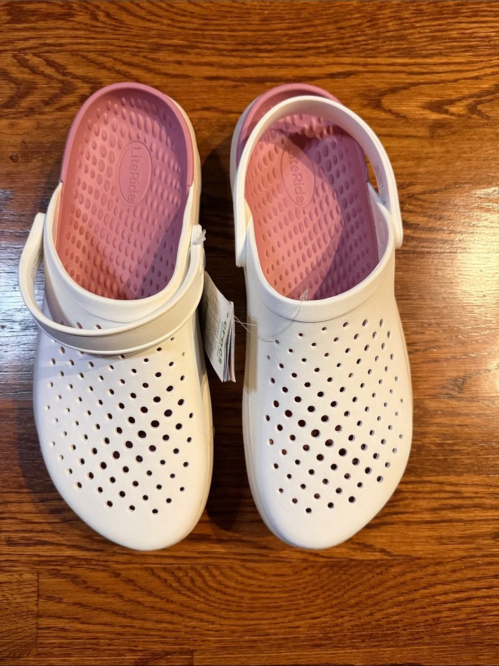 CROCS White Clogs and Heel Strap